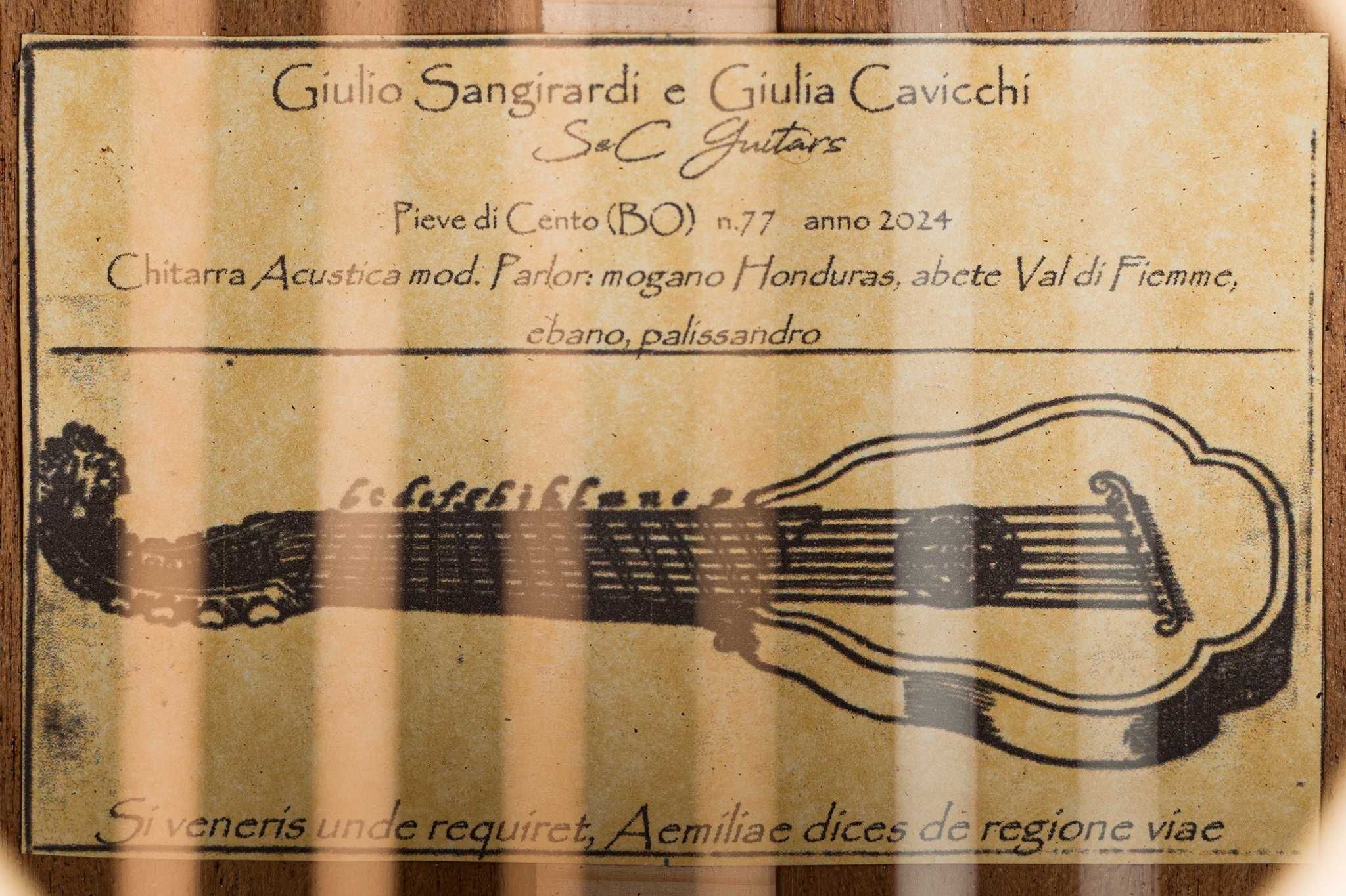 Gitara akustyczna parlor Sangirardi e Cavicchi 2024