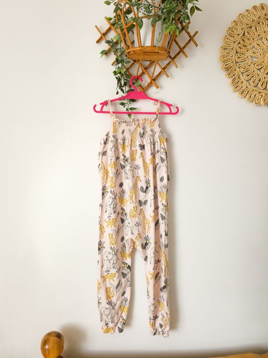 Kombinezon letni na ramiączkach, długie nogawki safari H&M 104