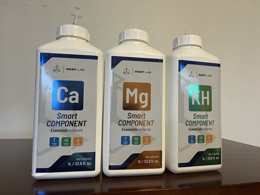 Reef Factory Smart Components zestaw preparatów KH, Ca, Mg (3x 1L)