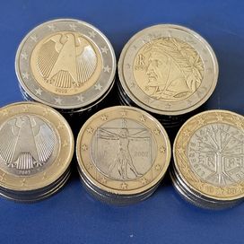 25 monet Kolekcjonerskie Euro 2002 Niemcy Włochy Francja 1999