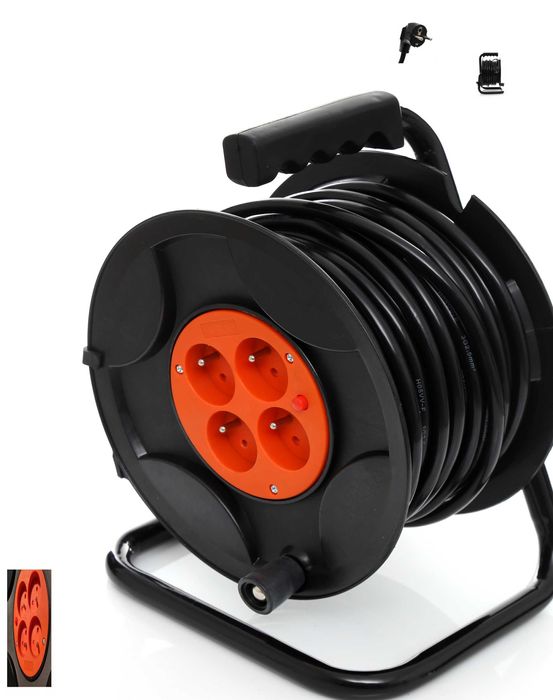 Przedłużacz gruby ogrodowy budowlany bębnowy 25M KD4017 na bębnie