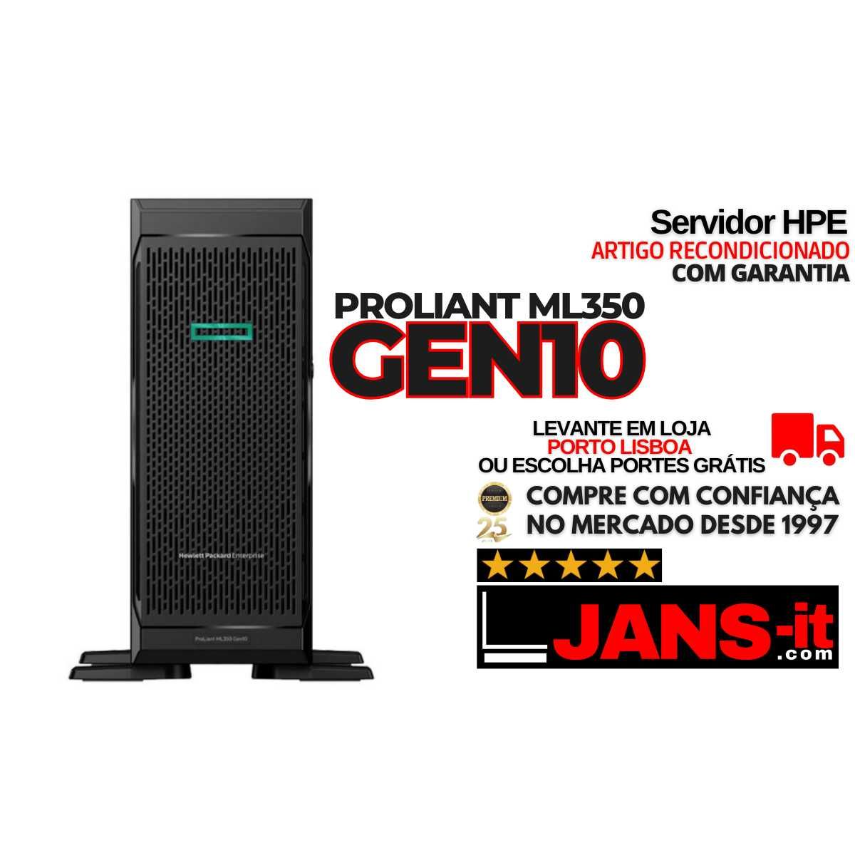 HP Proliant ML350 G10 - 2P Silver Xeon| 96GB|2x SSD 480GB+6x HDD 1.2TB