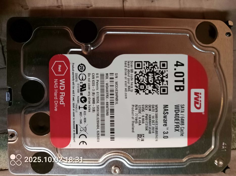 Dysk twardy WD 4TB  HDD Profesjonalny wersja RED do pracy ciągłej NOWY