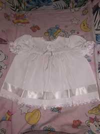 Biała sukienka do chrztu 0-3 mc