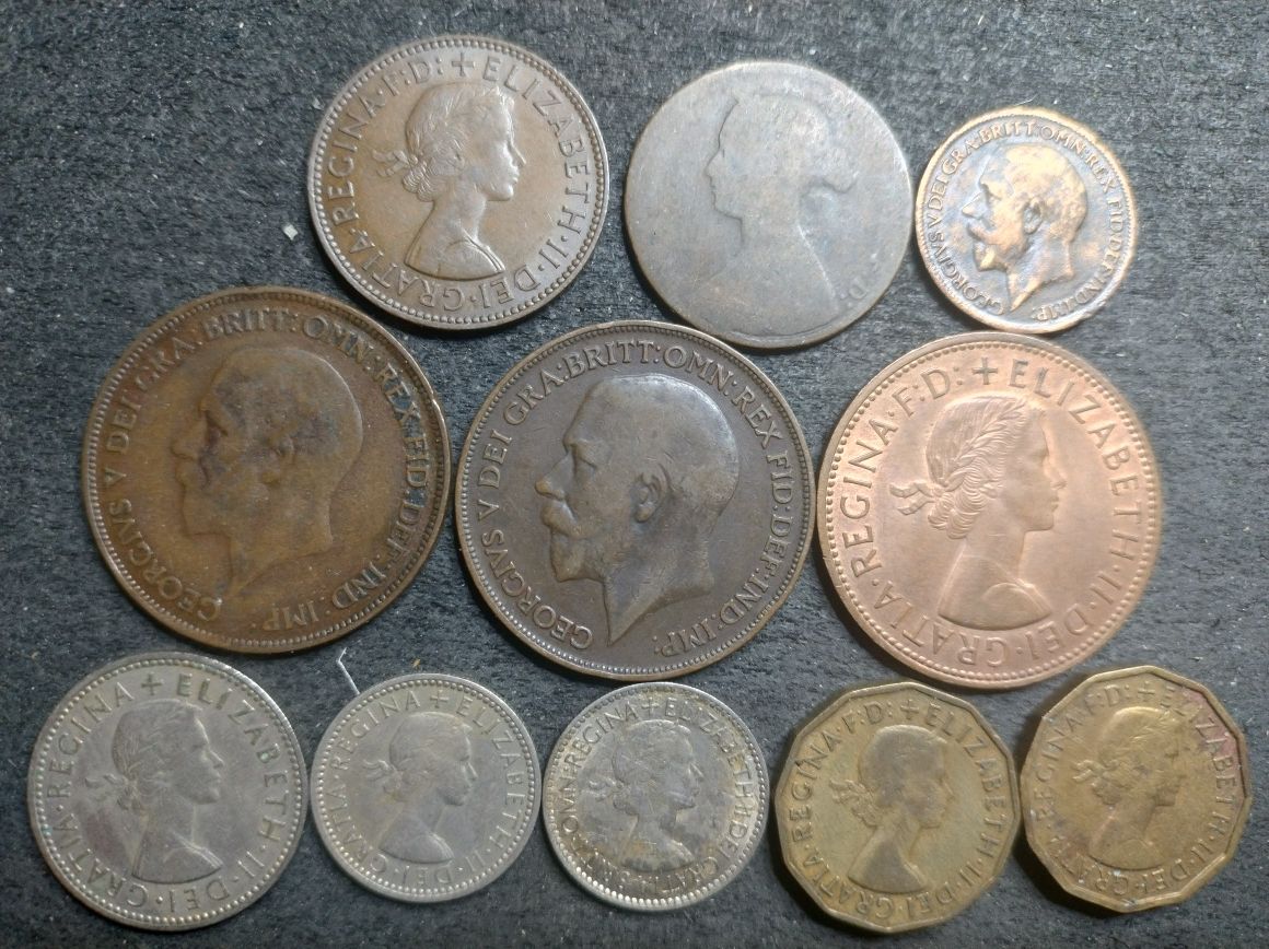Stara Anglia UK od królowej Victorii do Elżbiety II 11 monet