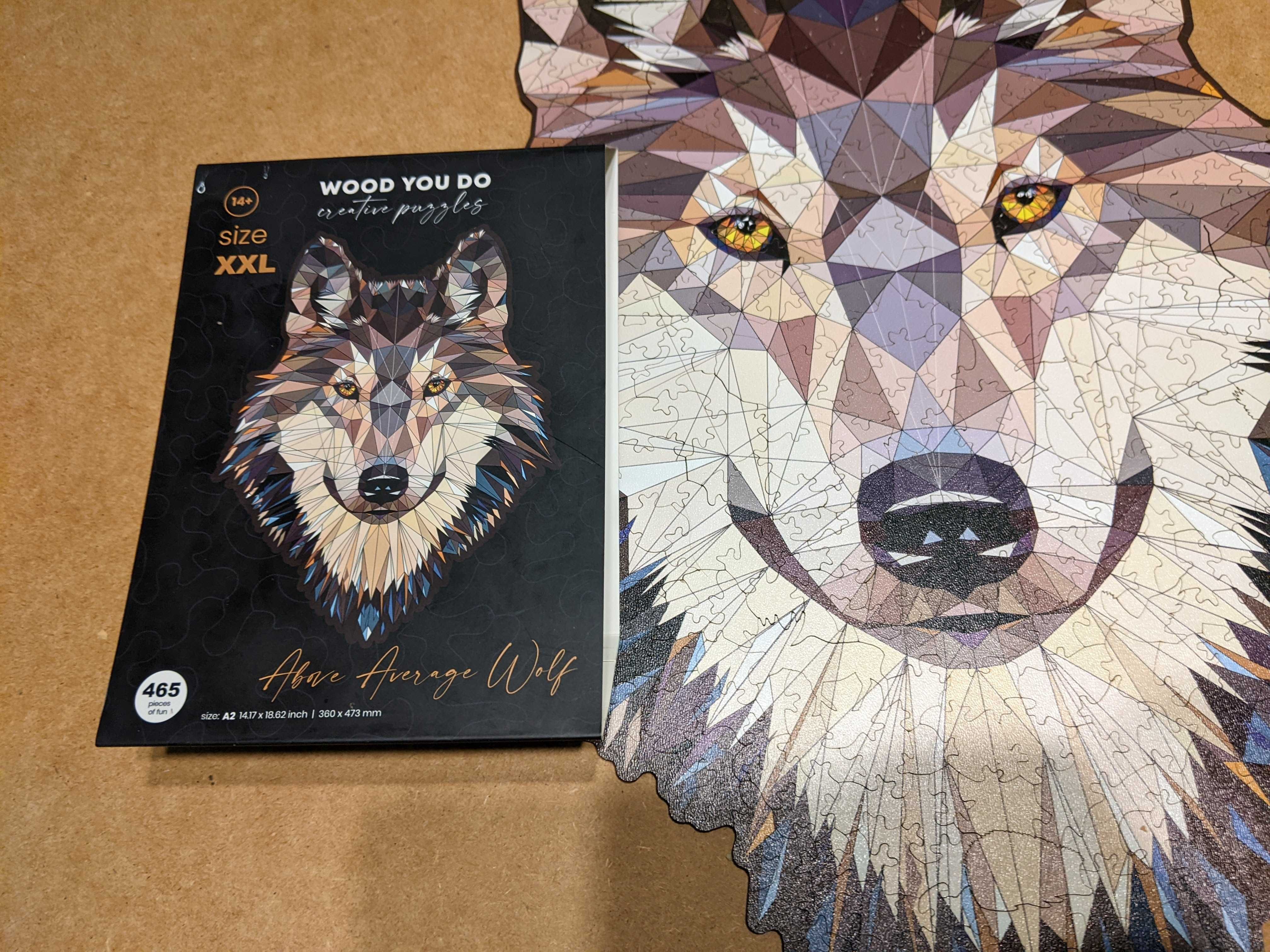 Puzzle drewniane Wilk 465 elementów Wood you do XXL