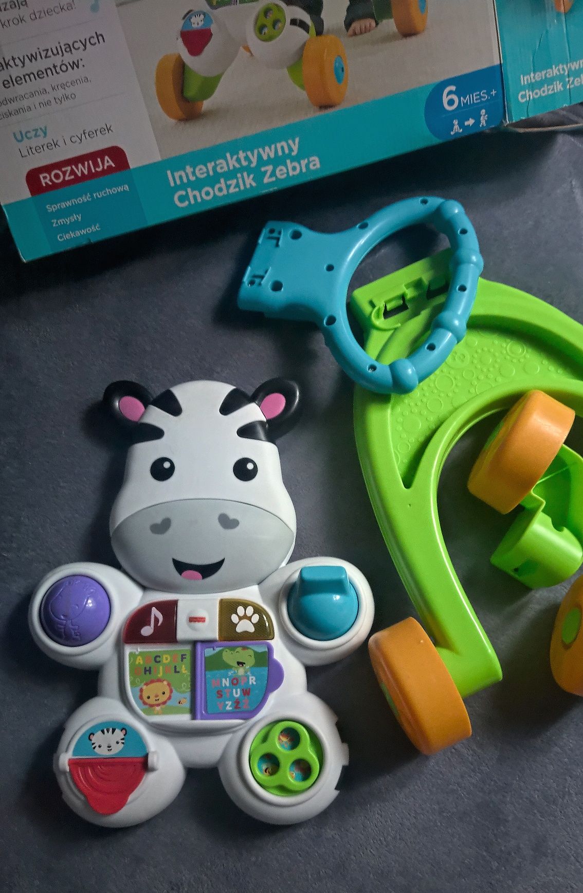 Pchacz Fisher Price zebra chodzik