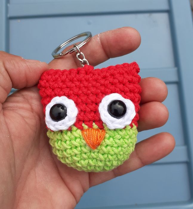 Porta chaves corujas em crochet