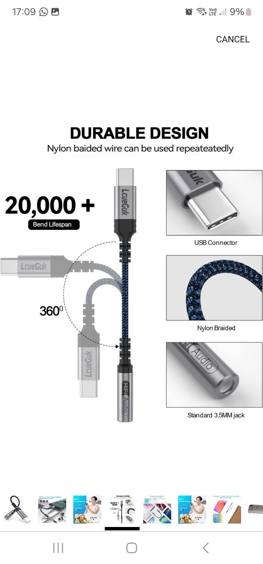 Adapter C do jack 3.5mm