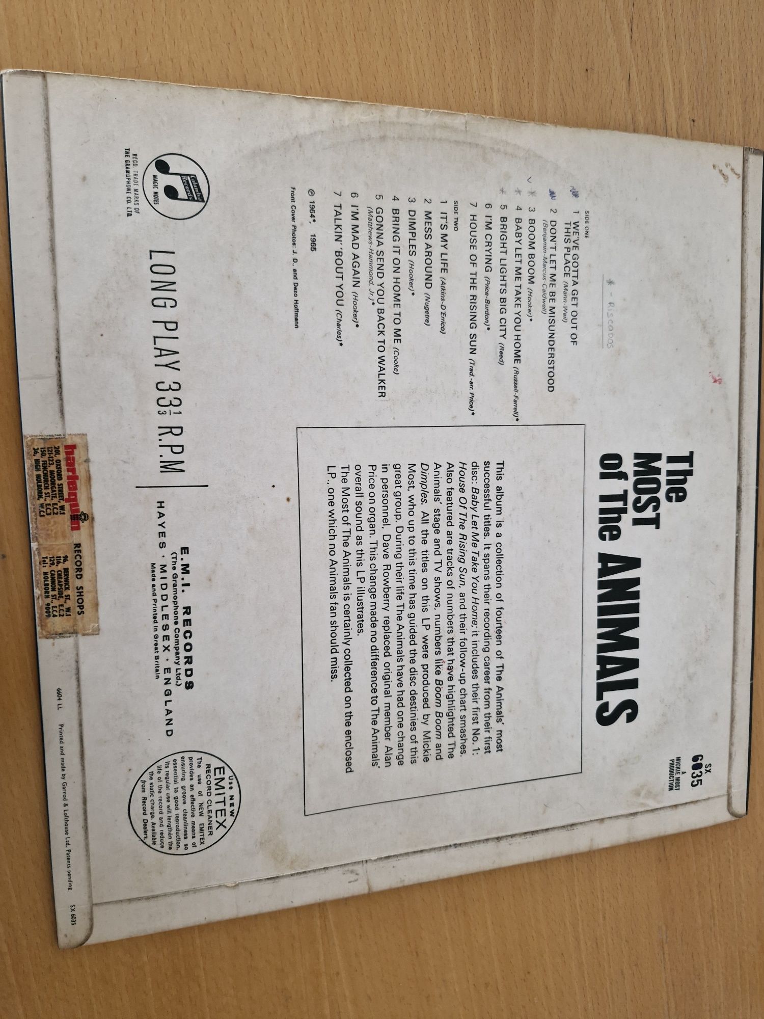 Disco de vinil The Most of the animals