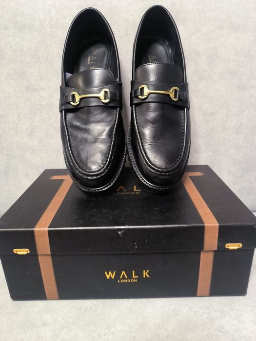 Męskie czarne loafersy Walk London r. 45