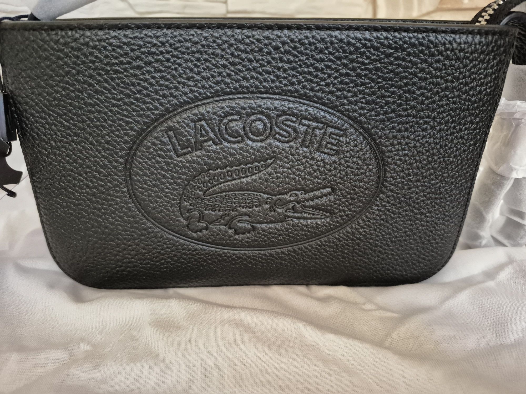 Torebka Torebeczka Skórzana Damska Lacoste