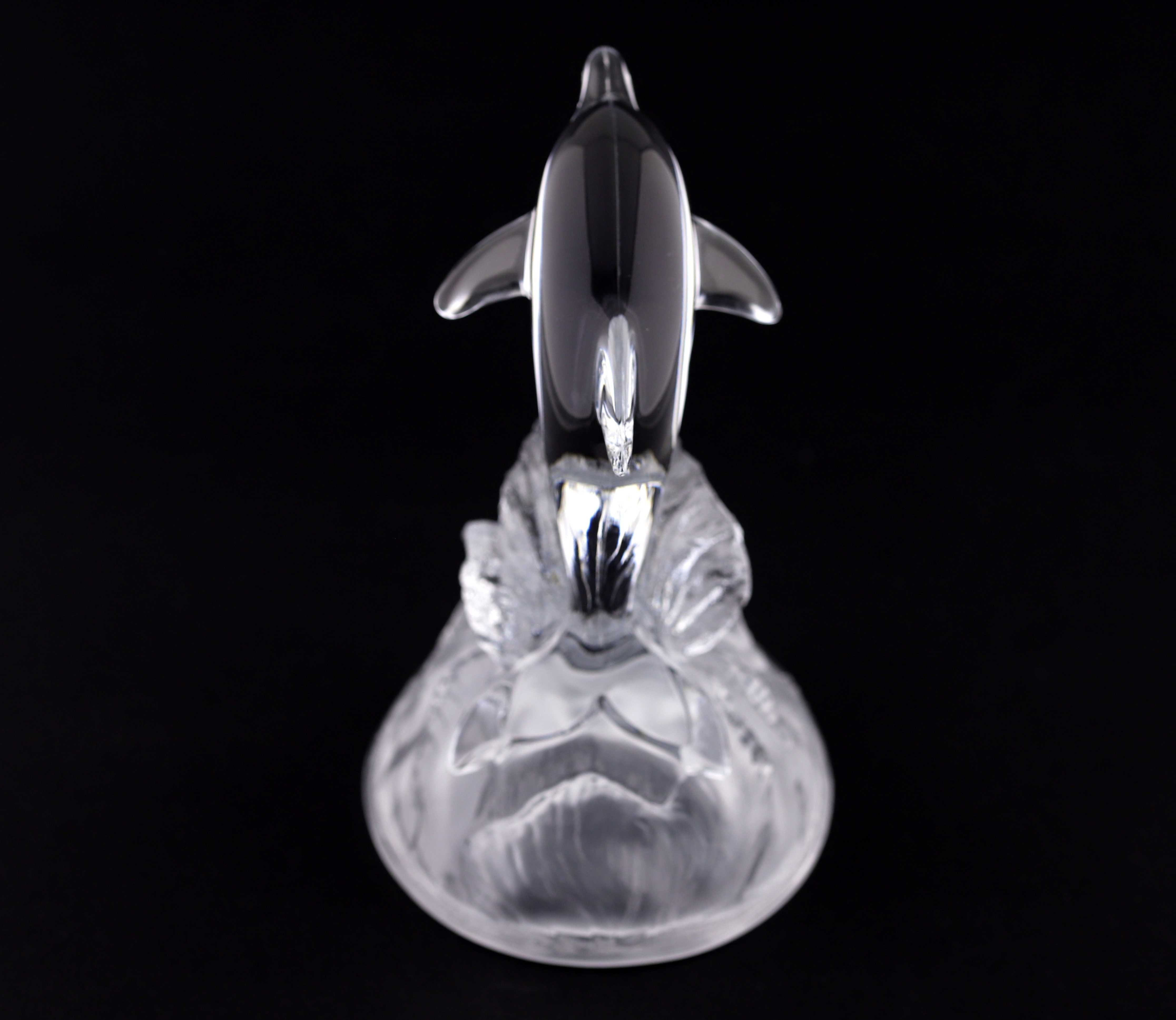 Figurka delfin Cristal d'Arques kryształowa przycisk do papier Francja