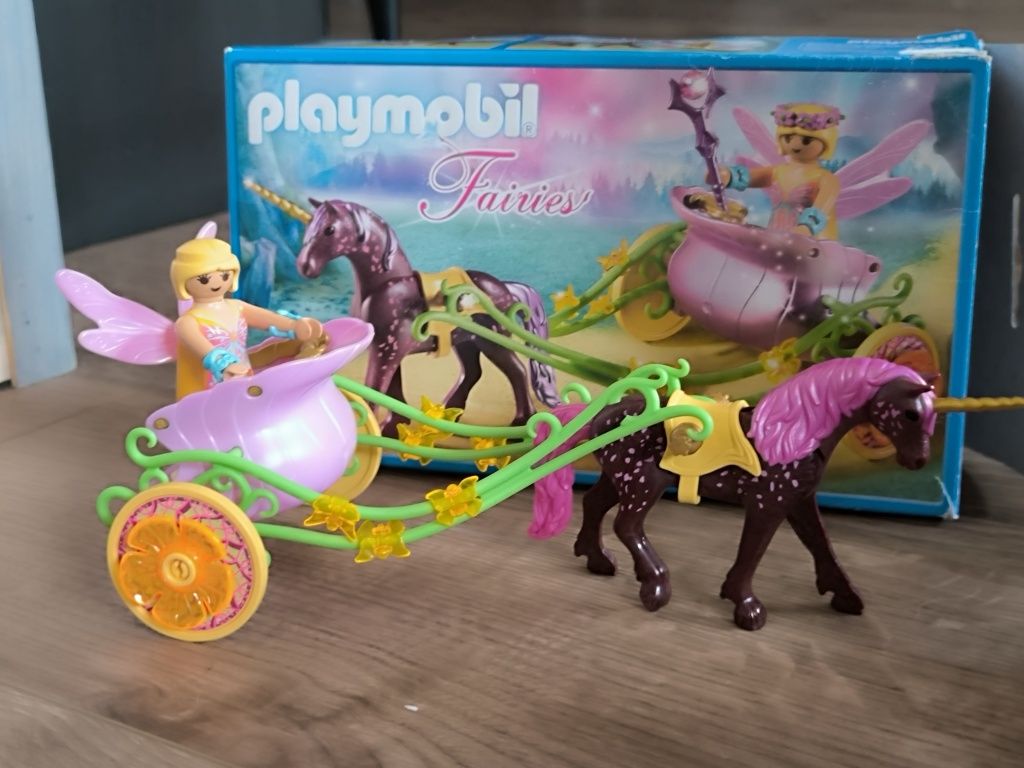 Zestawy Play mobile wróżki, las, konie