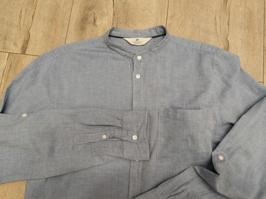 Koszula H&M ze stójką niebieska r. 164