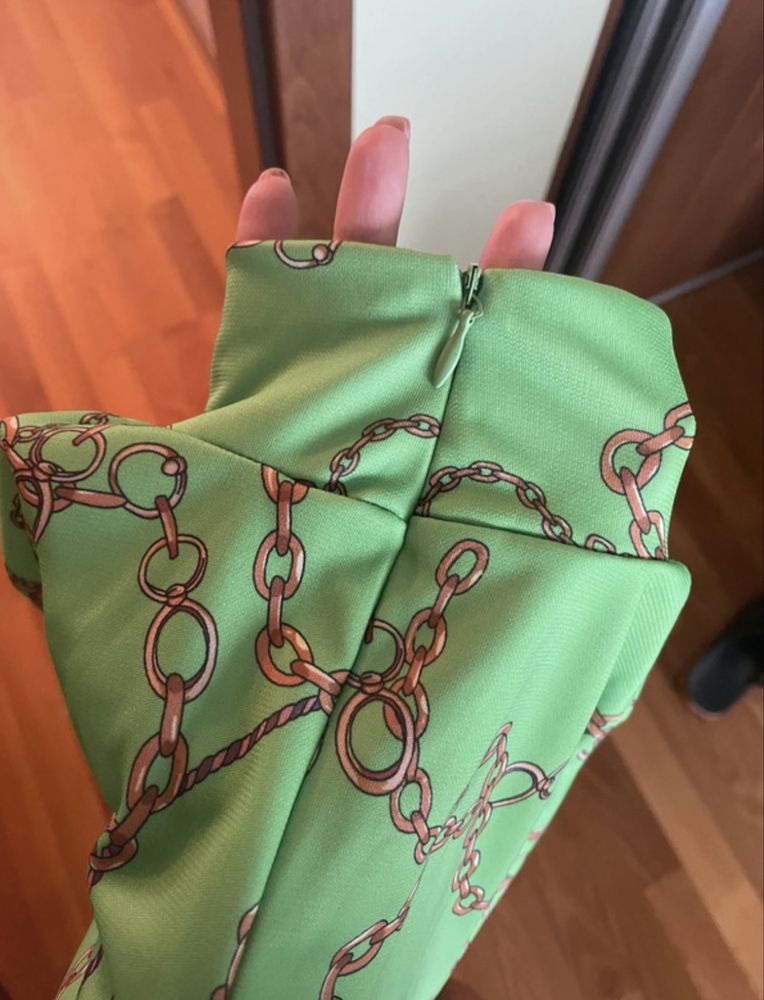 Długa zielona sukienka Mango rozmiar 36 (S)