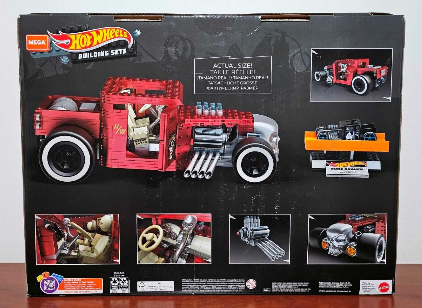 Mega Hot Wheels Bone Shaker, inclui veículo Die-Cast, 904 peças