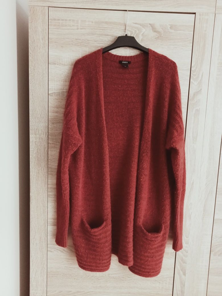 Purpurowy sweter Lindex roz.M wełna i moher