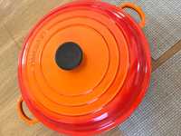 Le Creuset garnek/patelnia/brytfanna żeliwny 30cm płomienny pomarańcz