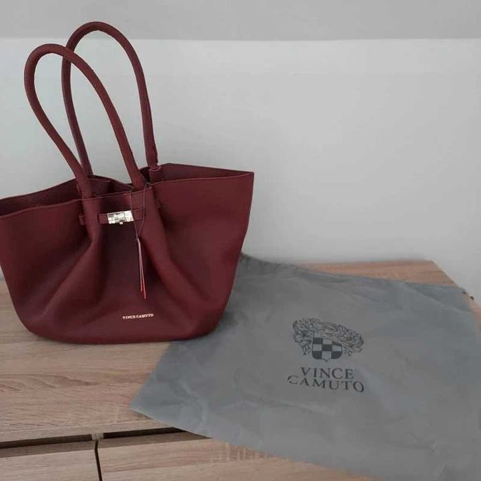 Bordowa Shopper bag szoperka torebka Vince Camuto
