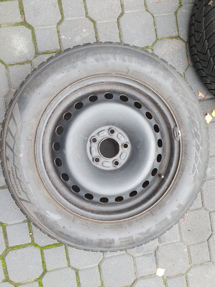 4 felgi 5x108 opony zimowe 215/60R16 + nakretki okazja !