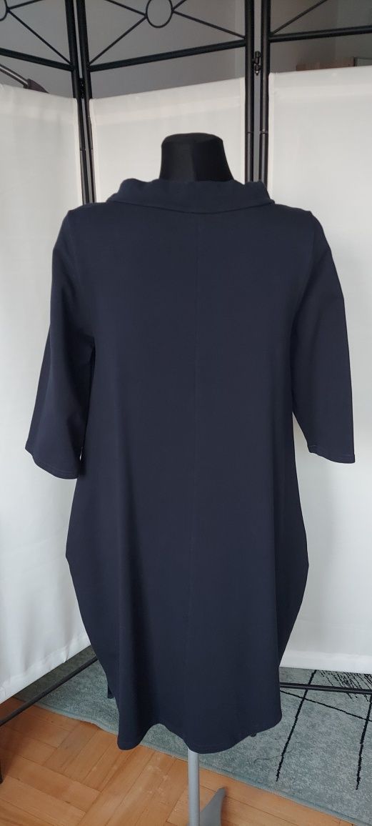 Granatowa sukienka BE Wear z rękawem 3/4, roz. 38 (M)