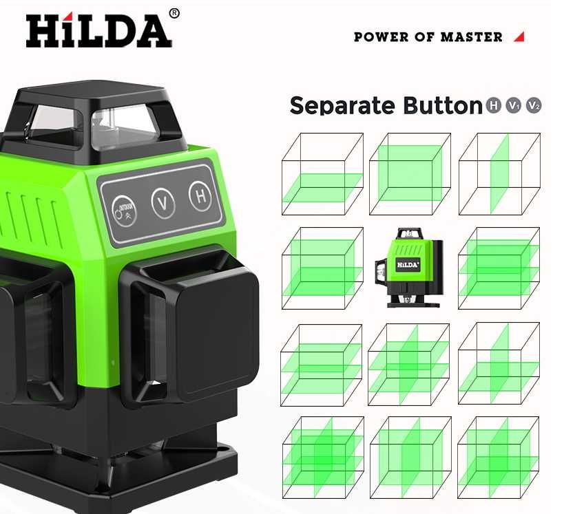 4D Hilda  Mini 16л азерний уровень рівень нивелир Зел Луч Новинка