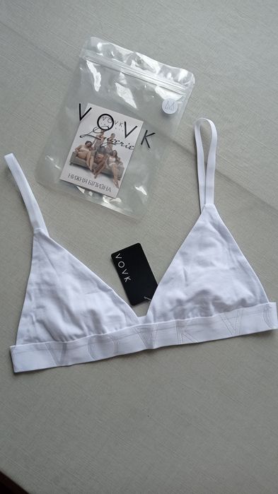 Топ бра новий VOVK / XS / жіночий бюстгальтер білий / бавовна / хлопок