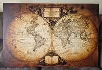 Tela Mapa Mundo com moldura