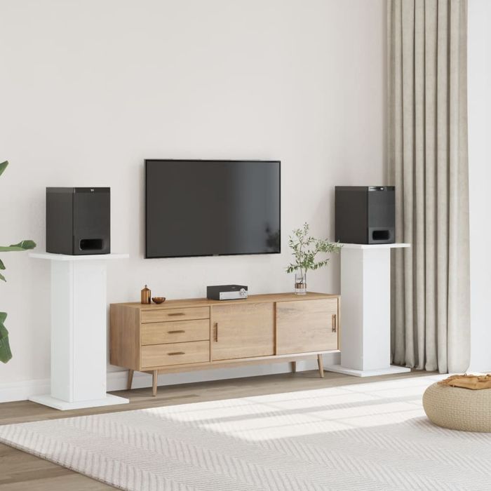 vidaXL Podstawki pod głośniki, 2 szt., białe, 30x30x80 cm