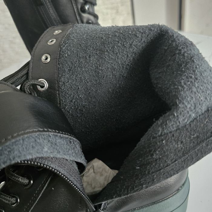 Czarne damskie eleganckie trapery wiązane zamek klasyczne botki nie oc