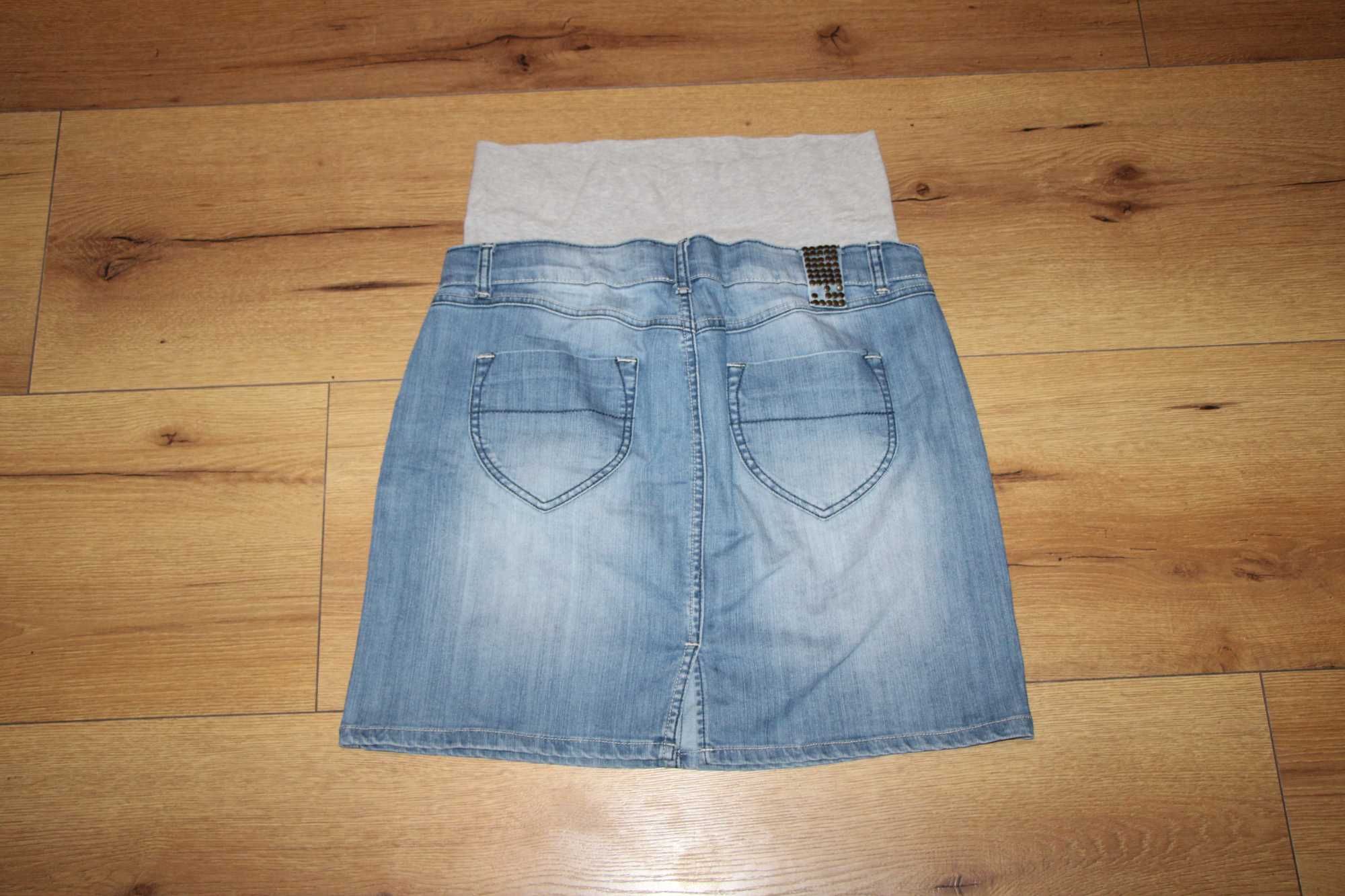 Spódnica ciążowa jeans z panelem na brzuszek mama licious L