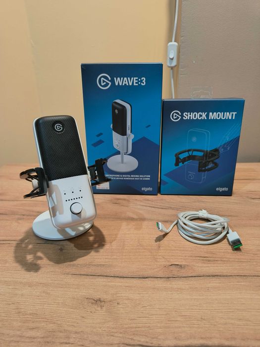 Mikrofon studyjny Elgato WAVE:3 + koszyk Elgato Shock Mount