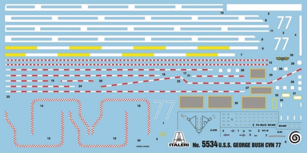 Model do sklejania statek U.S.S. George H.W.Bush CVN77 Italeri 5534