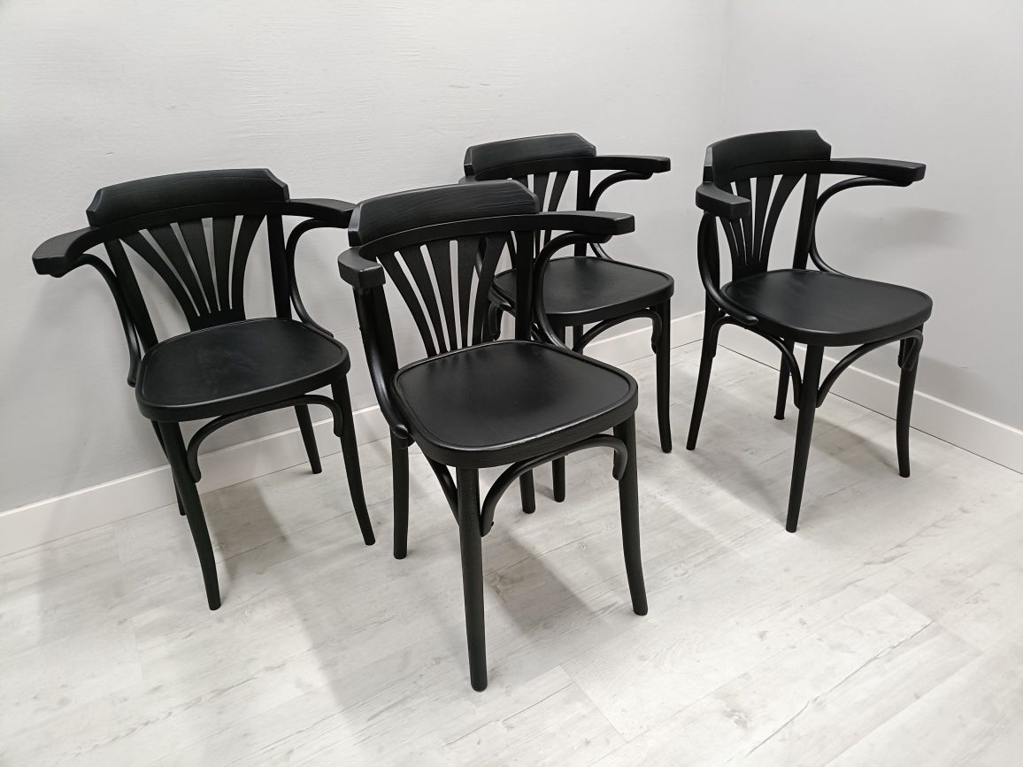 Krzesła czarne Thonet Fameg Vintage gięte czarne 40szt