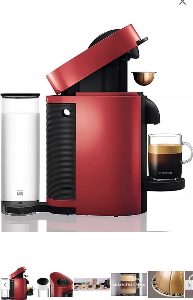 Ekspres kapsułki Nespresso Vertuo DeLonghi ENV150.R czerwony (P)