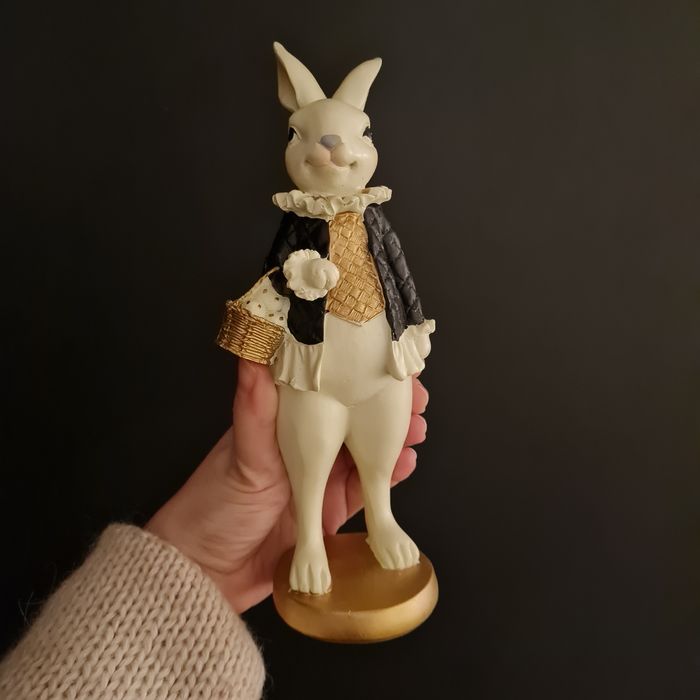 T.K.maxx Figurka zając królik glamour czarny złoty Wielkanoc Tkmaxx