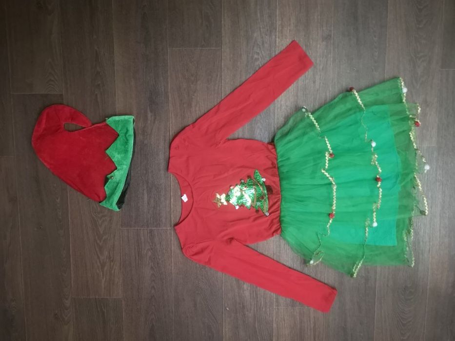 Карнавал маскарад костюм Ельф помічниця Санта Клауса 11 12 років Різдв