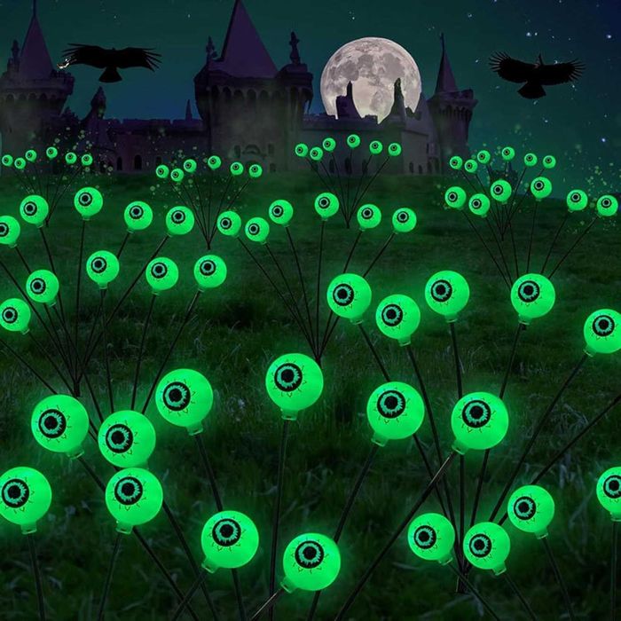 2x Dekoracja Halloween Ozdoba SZTUCZNE GAŁKI OCZNE-Lampki Solarne IP65