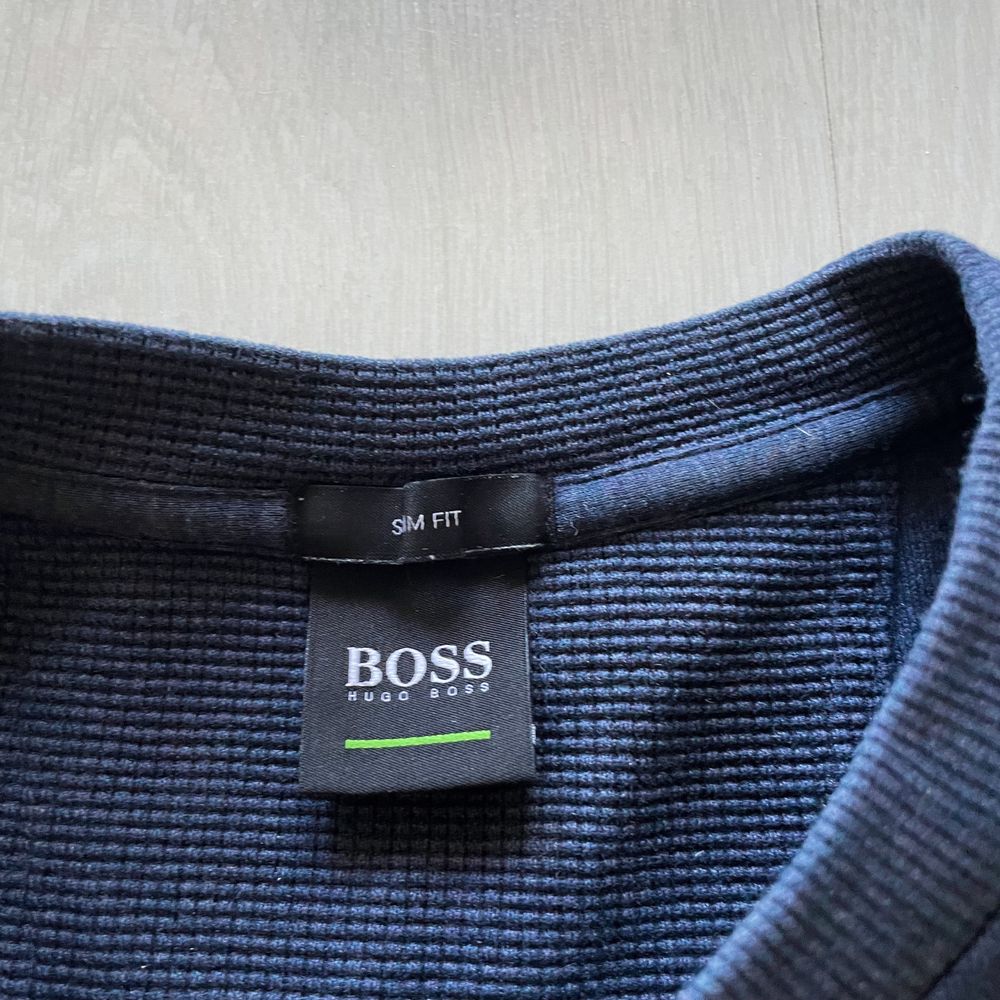 Męska bluzka Hugo Boss S granatowa haft logo bawełna