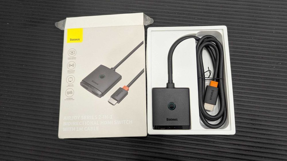 HDMI-спліттер Baseus AirJoy 2in1  перемикач 4K 60 Гц, 2-в-1 / 1-в-2