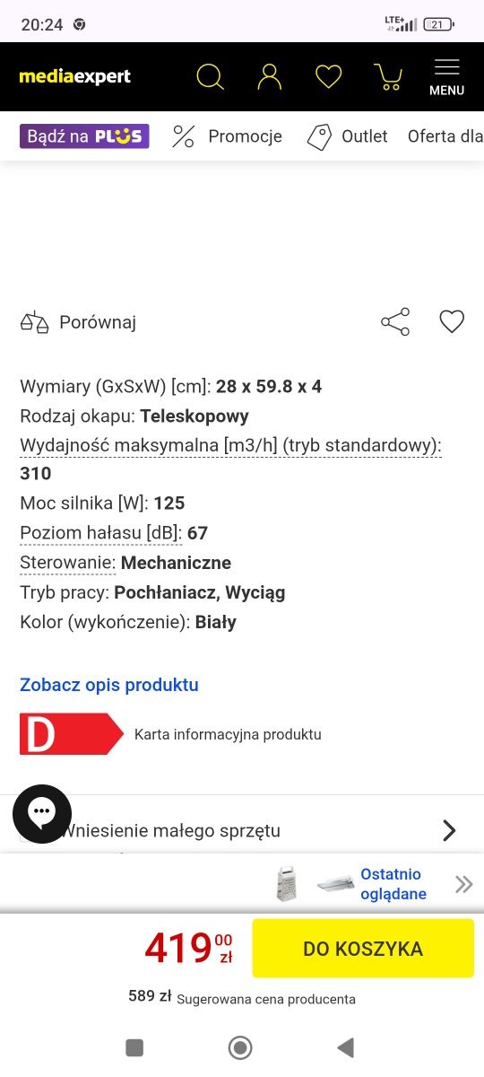 Okap Franke nowy
