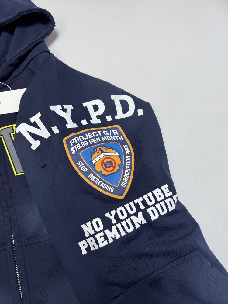Зіп худі Grailz Project G/R Navy M L ERD Oversized Rick Zip up hoodie