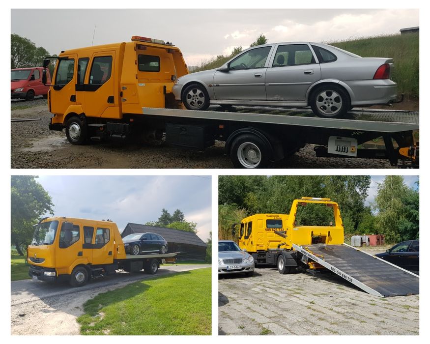 Pomoc drogowa holowanie laweta autolaweta 7 miejsc do 16 ton