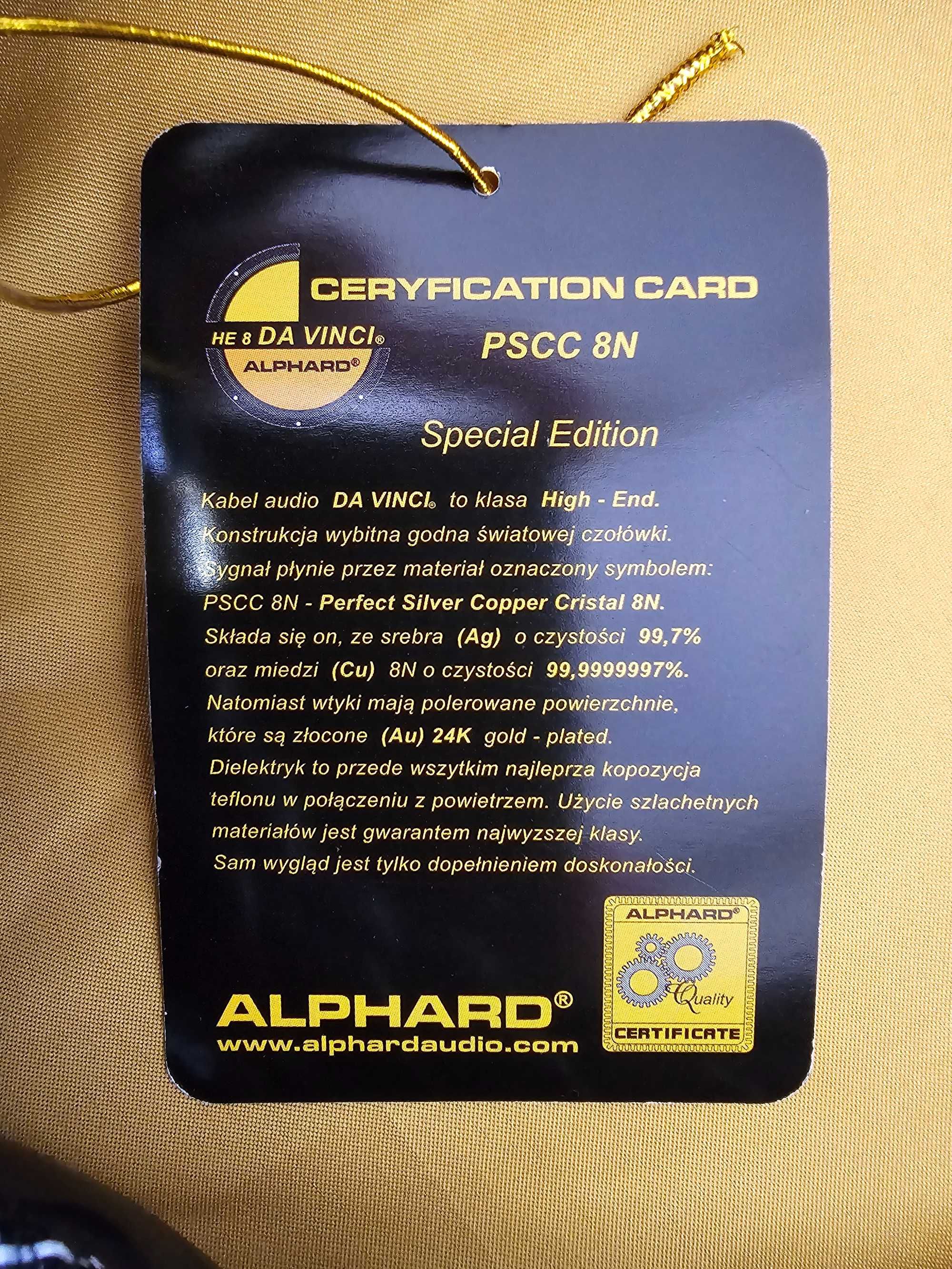 Kabel interkonekt RCA 8N Alphard Furutech Acrolink Chord Wireworld