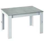 mesa extensível cinzenta e branca