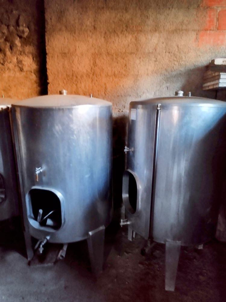 Cubas de inox e esmagadora de Uvas