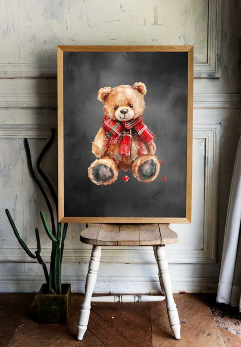 Plakat świąteczny klimat, plakaty z choinką, świąteczne grafiki - A3