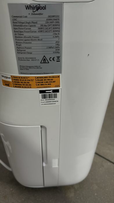 Desumidificador WHIRLPOOL DE20W5252