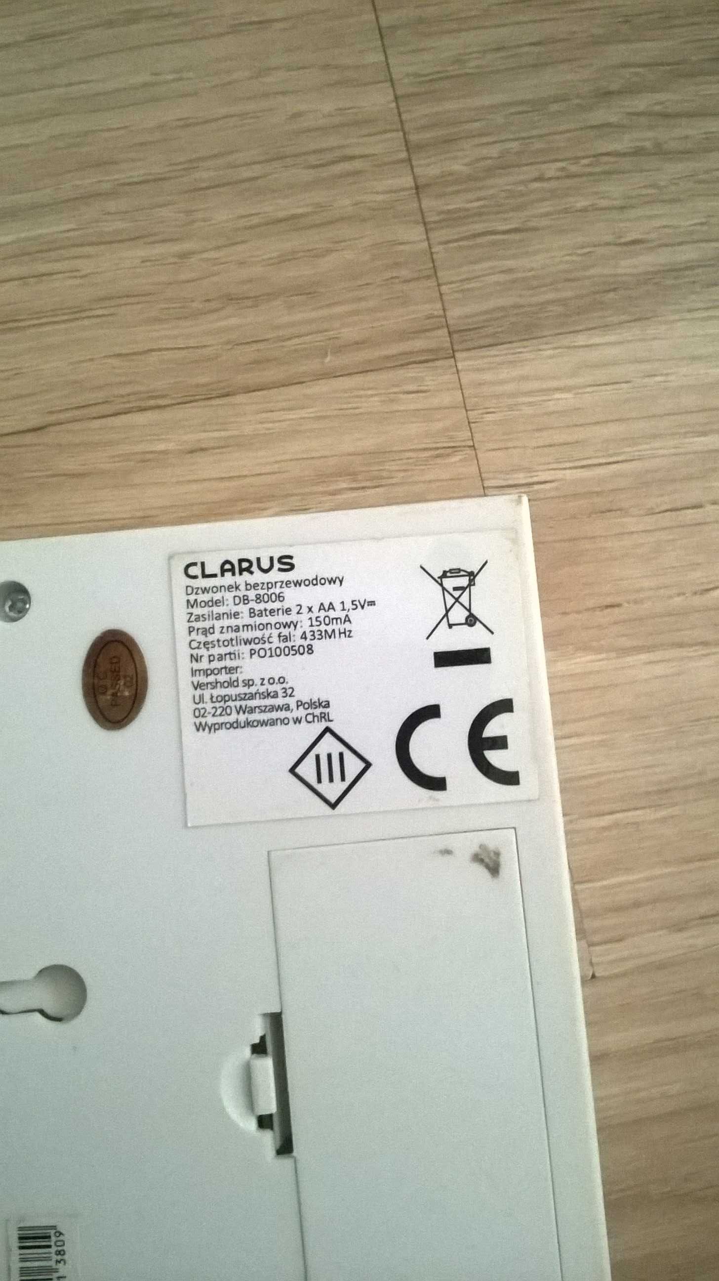 Dzwonek bezprzewodowy Clarus Model DB-8006